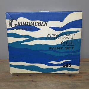 Vintage 1960's Grumbacher 505 Artists Oil Paint Set Complete W/Book & Palette